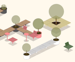 Pixel outdoor park tables - Example assembly scheme