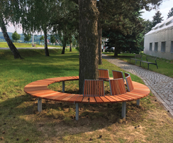Vera modular curved park bench with backrests