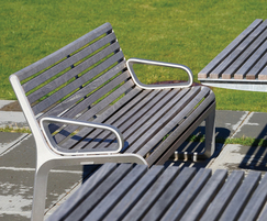 Portiqoa park benches with armrests
