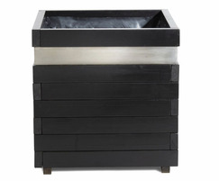 Blok Silverline timber planter in black painted finish