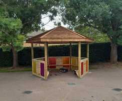 Outdoor classroom with seating for primary school