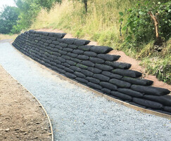 Rootlok wall with pre-seeded bags
