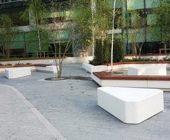 White Canterbury polished concrete triangle seats