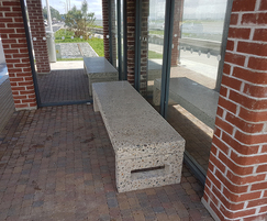 Bus Shelter concrete bench - exposed aggregate finish