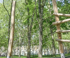 Timber and netted climbing equipment
