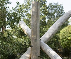 Wooden frame for swing