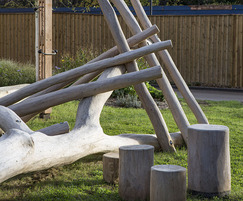 Play logs and stumps can be used as a trim trail