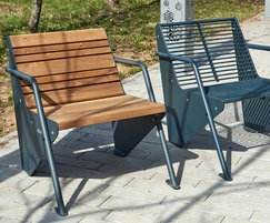 Boomerang Steel Framed Outdoor Chair Wooden Slats Punto Design Esi External Works