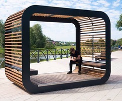 Punto Design's Cube thermal wood and steel pavilion  