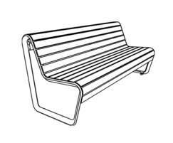 BOROLA park bench - 3D view