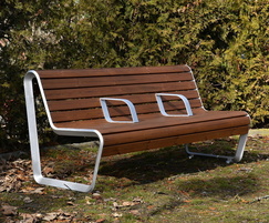 BOROLA park bench shown with central armrests