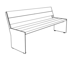EKTA park bench - 3D view