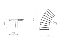 RADIANO circular bench LRA11  dimensions