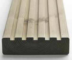 Q-Deck® York2 style softwood decking, grooved side