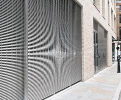 Stainless steel louvred cladding: Spitalfields, London