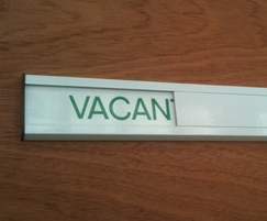 Internal door sign with vacant/engaged slider