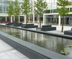 Bespoke basalt benches and water feature