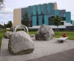 Glacial boulders used as feature stones