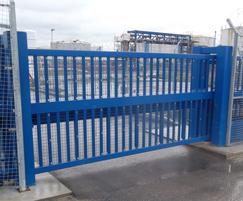 PAS 68 Terra Sliding Cantilevered Gate with bar infill