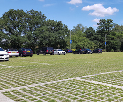Grasscrete car park installation with bay markers