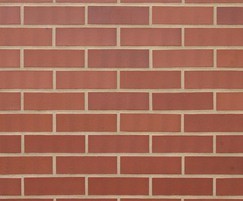 Precast panel of smooth mixed red brick slips