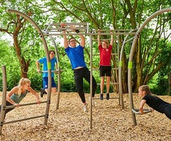 Outdoor gym with 15 different training exercises