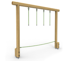 Hanging Rope Travese for low-level timber play trails