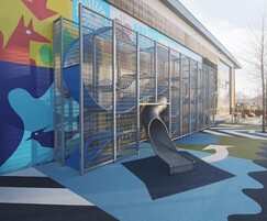 Highly graphical play area surface at Fosse Park