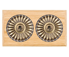 Bloomsbury 2 gang antique fluted light switches