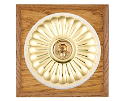 Bloomsbury antique fluted light switch on medium oak