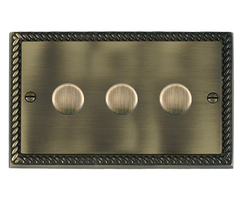 Multiway dimmer in antique brass