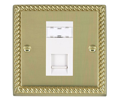 Telephone and Data Outlet in polished brass