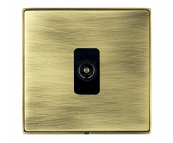 Television Coaxial Socket in avtique brass finish