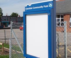 Community noticeboard with profiled header