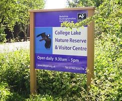 Wildlife Trust visitor welcome sign
