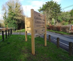 Wooden park entrance display sign