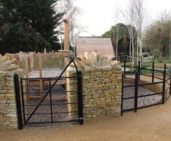 Dry stone play paddock with platform house