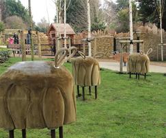 Wobbly Sheep play elements, Angel Ridge, Swindon