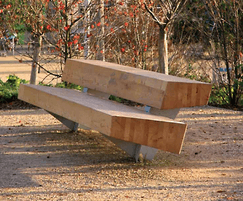 Santa & Cole Trapecio bench - made from two large beams