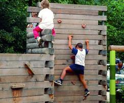 The climbing wall can be climbed from both sides