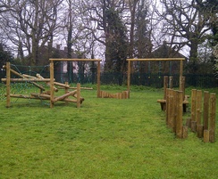 Custom trail and spider log climber with Grass Guards