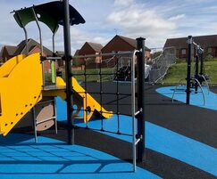 Playground designs used bright vibrant wetpour surfaces