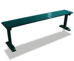 Hadham steel bench, green RAL 6005