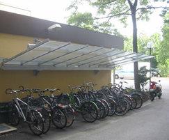 Wall-mounted cycle shelter