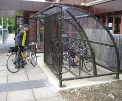 Solent bicycle shelter with gates