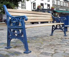 Eastgate cast iron and timber seat painted blue