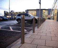 s26 stainless steel bollard, radially polished cap