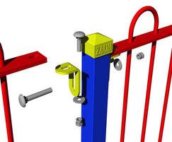 Bow Top Play steel railings fixings